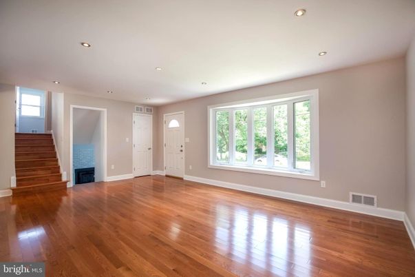 Empty room, Fireplace, Interior, Recessed Lighting, Wood Texture Flooring