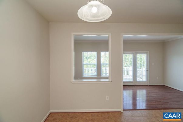 Empty room, Interior, Pendant Lights, Wood Texture Flooring