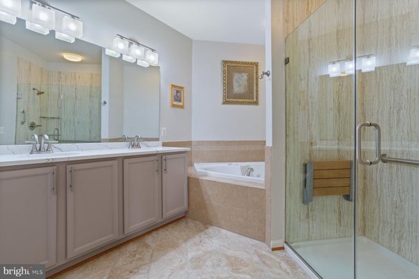 Bathroom, Dual Sink Vanities, Glass Shower, Interior