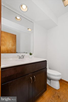 Bathroom, Interior, Recessed Lighting, Wood Texture Flooring