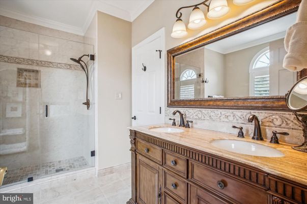 Bathroom, Dual Sink Vanities, Glass Shower, Interior
