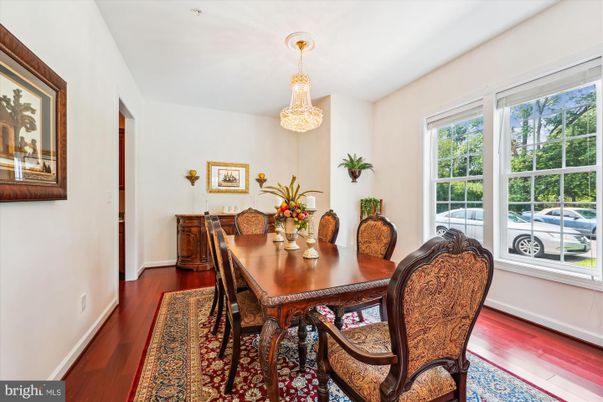 Chandelier, Dining room, Interior, Wood Texture Flooring