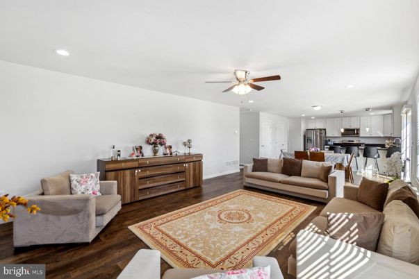 Interior, Kitchen, Living room, Recessed Lighting, Stainless Steel Appliances, Wood Texture Flooring