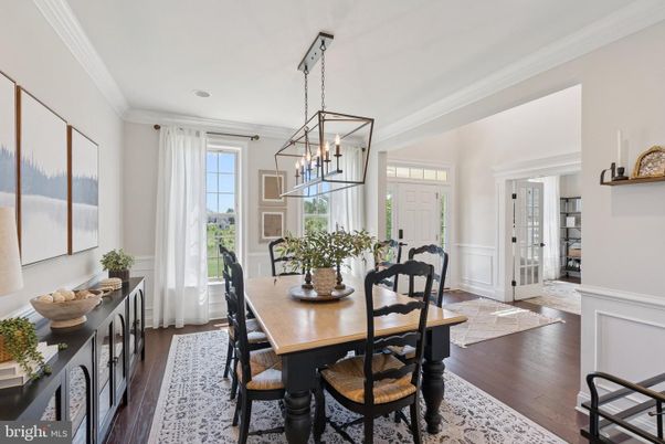 Chandelier, Dining room, Interior, Pendant Lights, Wood Texture Flooring