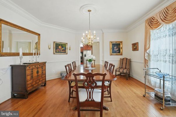Chandelier, Dining room, Interior, Wood Texture Flooring