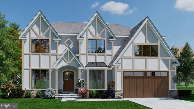 Attached, Exterior, Facade, Tudor Revival