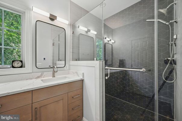Bathroom, Dual Sink Vanities, Glass Shower, Interior