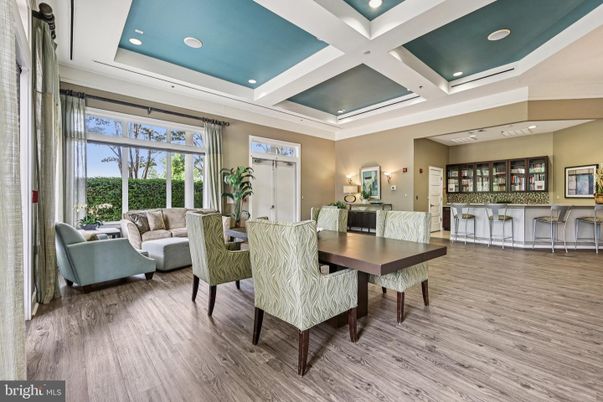 Dining room, Interior, Living room, Recessed Lighting, Wood Texture Flooring