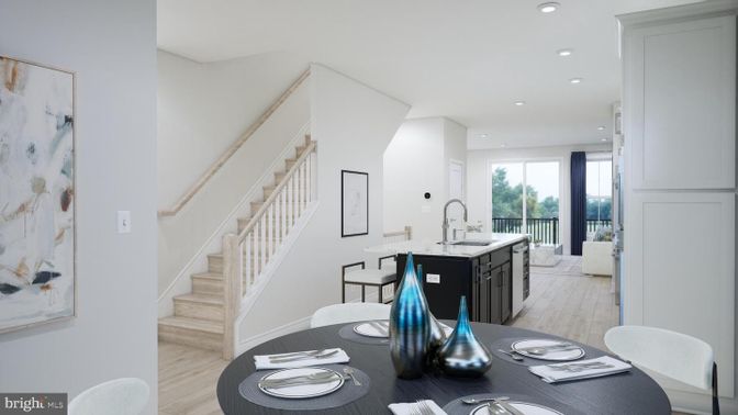 Dining room, Interior, Kitchen, Recessed Lighting, Wood Texture Flooring
