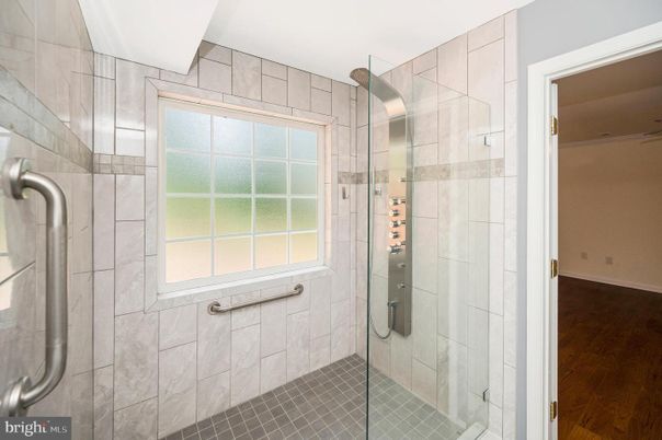 Bathroom, Glass Shower, Interior, Wood Texture Flooring