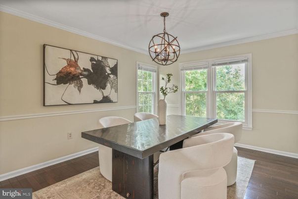 Chandelier, Dining room, Interior, Pendant Lights, Wood Texture Flooring