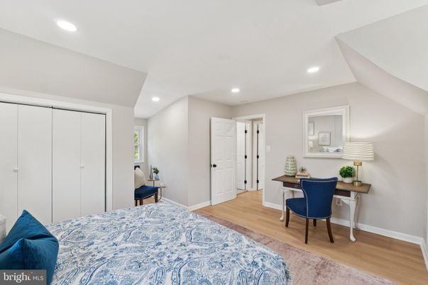 Bedroom, Home Office, Interior, Recessed Lighting, Wood Texture Flooring