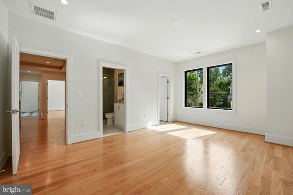 Bathroom, Empty room, Interior, Recessed Lighting, Wood Texture Flooring