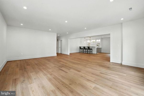 Empty room, Interior, Pendant Lights, Recessed Lighting, Wood Texture Flooring