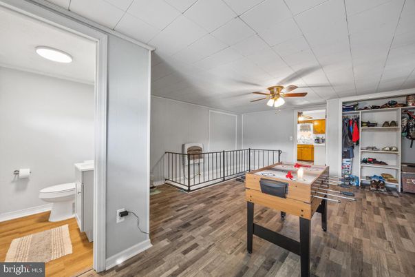 Game Room, Interior, Recessed Lighting, Wood Texture Flooring
