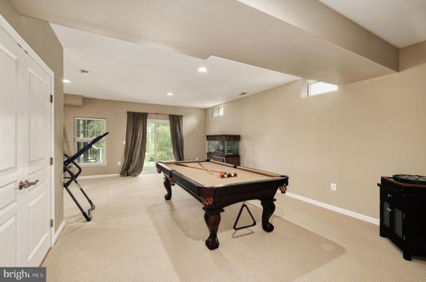 Billiard Table, Fitness Equipment, Game Room, Interior, Recessed Lighting