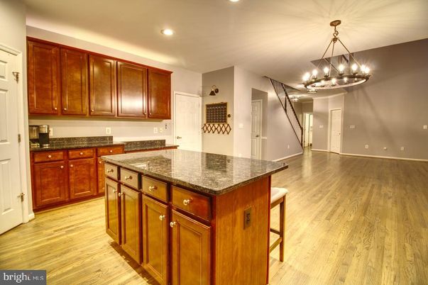 Chandelier, Interior, Kitchen, Recessed Lighting, Wood Texture Flooring