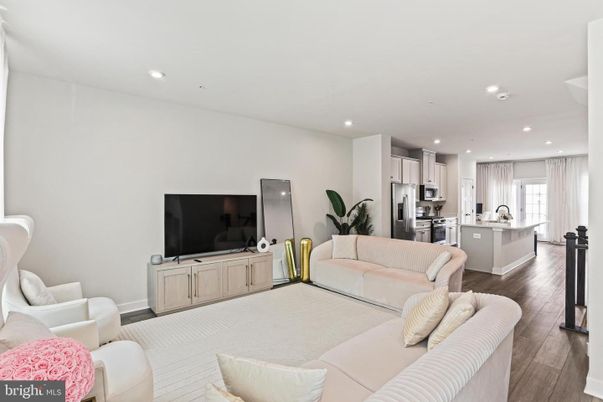 Interior, Kitchen, Living room, Recessed Lighting, Stainless Steel Appliances, Wood Texture Flooring