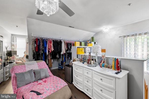 Bedroom, Chandelier, Interior, Wood Texture Flooring