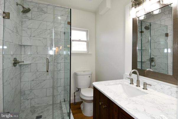 Bathroom, Glass Shower, Interior, Marble Walls