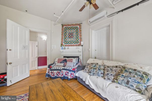 Bedroom, Fireplace, Interior, Wood Texture Flooring