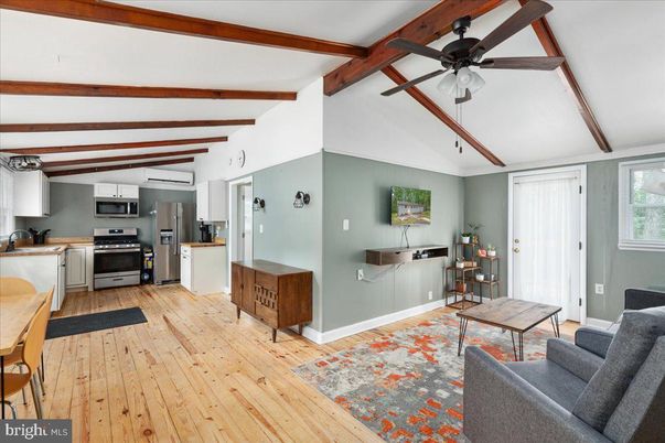 Interior, Kitchen, Stainless Steel Appliances, Wooden Beams, Wood Texture Flooring