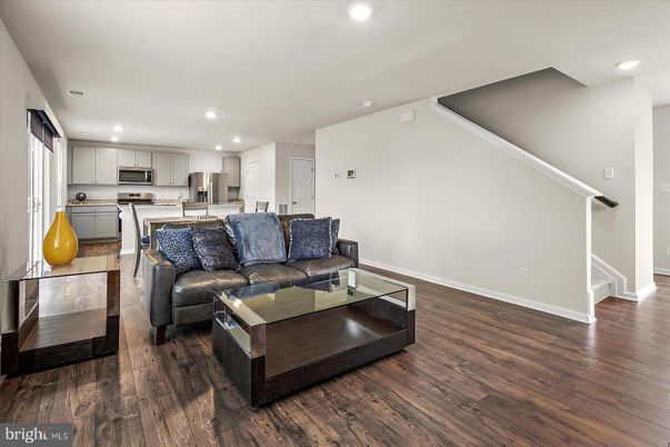 Interior, Kitchen, Living room, Recessed Lighting, Stainless Steel Appliances, Wood Texture Flooring