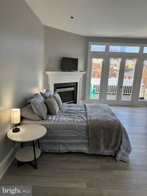Bedroom, Fireplace, Interior, Wood Texture Flooring