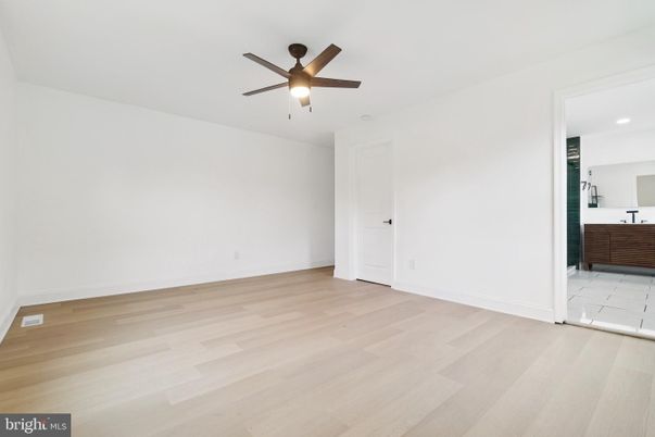 Bathroom, Empty room, Interior, Recessed Lighting, Wood Texture Flooring