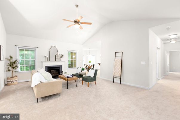 Dining room, Fireplace, Interior, Living room, Pendant Lights