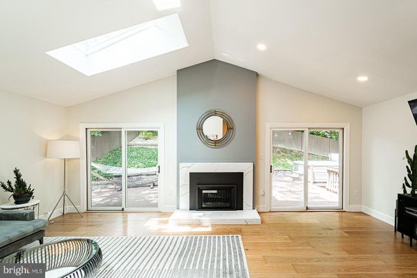Fireplace, Interior, Recessed Lighting, Wood Texture Flooring