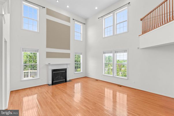 Empty room, Fireplace, Interior, Recessed Lighting, Wood Texture Flooring