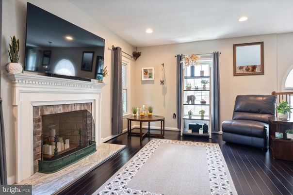 Fireplace, Interior, Recessed Lighting, Wood Texture Flooring