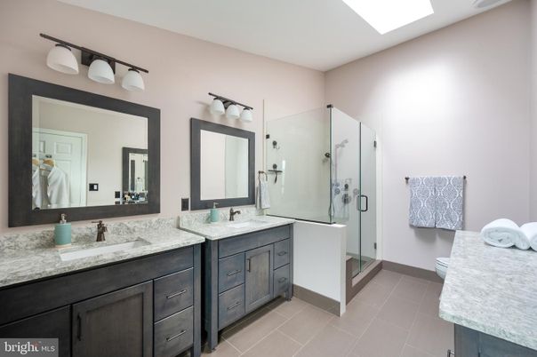 Bathroom, Dual Sink Vanities, Glass Shower, Interior