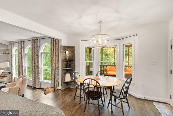 Chandelier, Dining room, Interior, Wood Texture Flooring