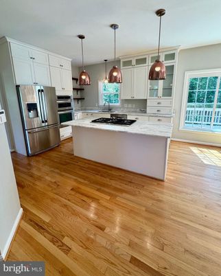 Interior, Kitchen, Pendant Lights, Stainless Steel Appliances, Wood Texture Flooring