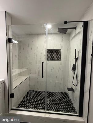 Bathroom, Glass Shower, Interior, Marble Walls