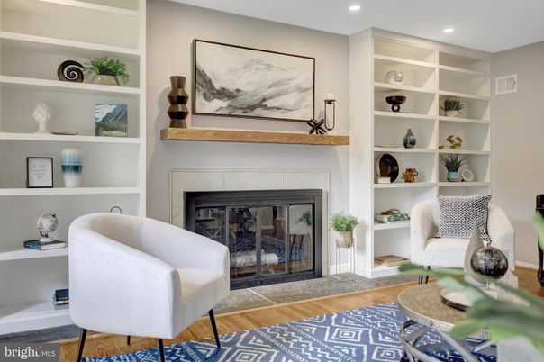 Fireplace, Interior, Recessed Lighting, Wood Texture Flooring