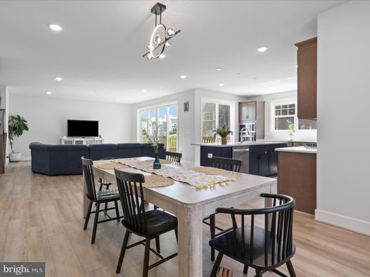 Dining room, Interior, Kitchen, Living room, Pendant Lights, Recessed Lighting, Wood Texture Flooring