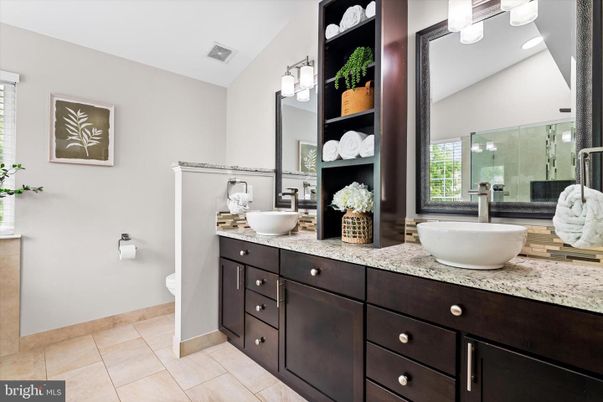 Bathroom, Dual Sink Vanities, Glass Shower, Interior