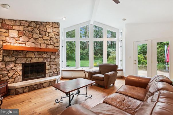 Fireplace, Interior, Living room, Stone Walls, Wood Texture Flooring