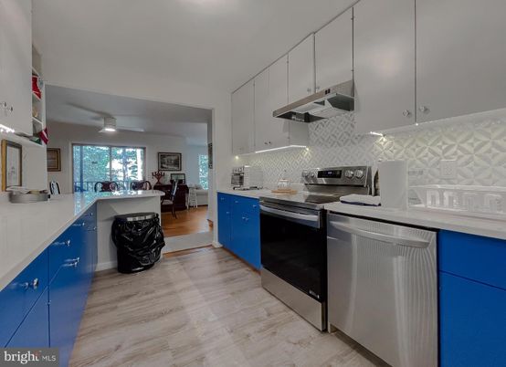 Interior, Kitchen, Stainless Steel Appliances, Wood Texture Flooring