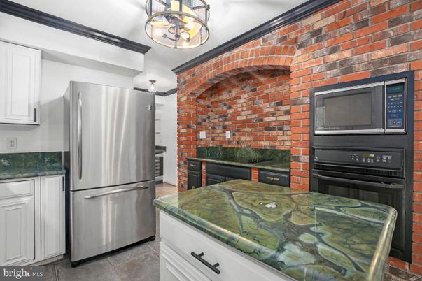 Interior, Kitchen, Stainless Steel Appliances, Stone Walls