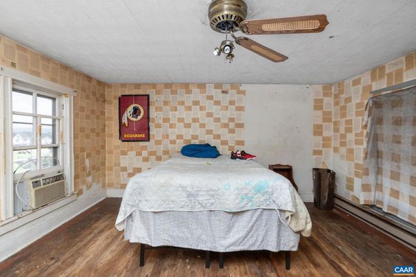 Bedroom, Interior, Stone Walls, Wood Texture Flooring