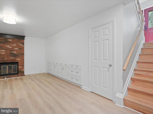 Empty room, Fireplace, Interior, Wood Texture Flooring