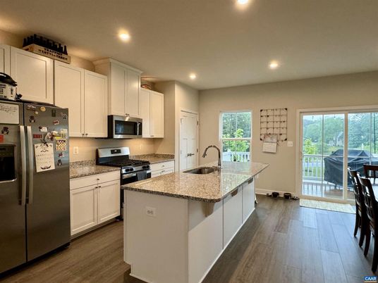 Interior, Kitchen, Recessed Lighting, Wood Texture Flooring