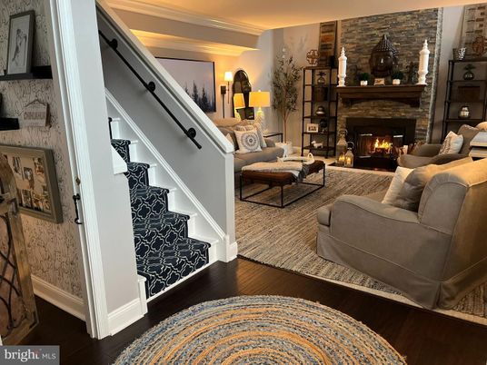 Fireplace, Interior, Living room, Stone Walls, Wood Texture Flooring