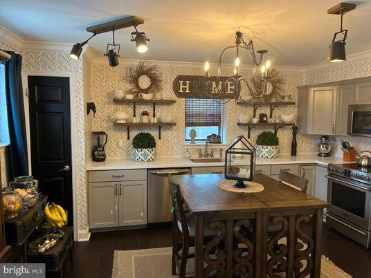 Interior, Kitchen, Stainless Steel Appliances, Wood Texture Flooring