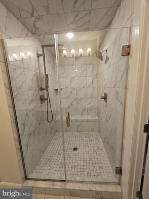 Bathroom, Glass Shower, Interior, Marble Walls
