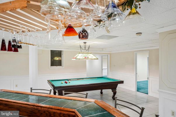 Billiard Table, Game Room, Interior, Pendant Lights